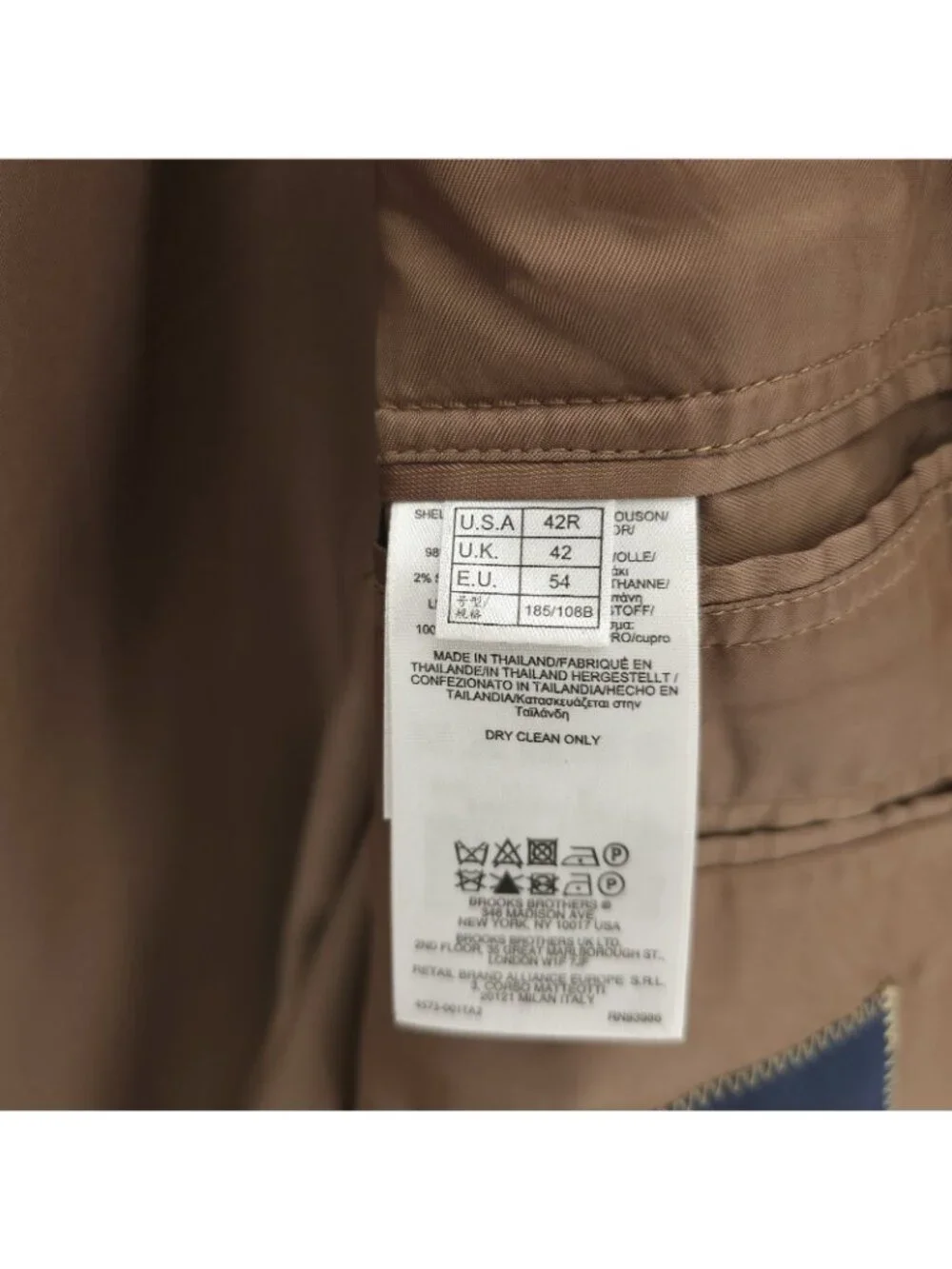 BROOKS BROTHERS Madison Corduroy Blazer Jacket Tan Brown Size 42R